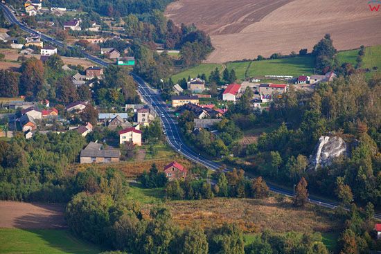 Zwiercie - Zerkowice, panorama na miejscowosc. EU, Pl, Slaskie. LOTNICZE.